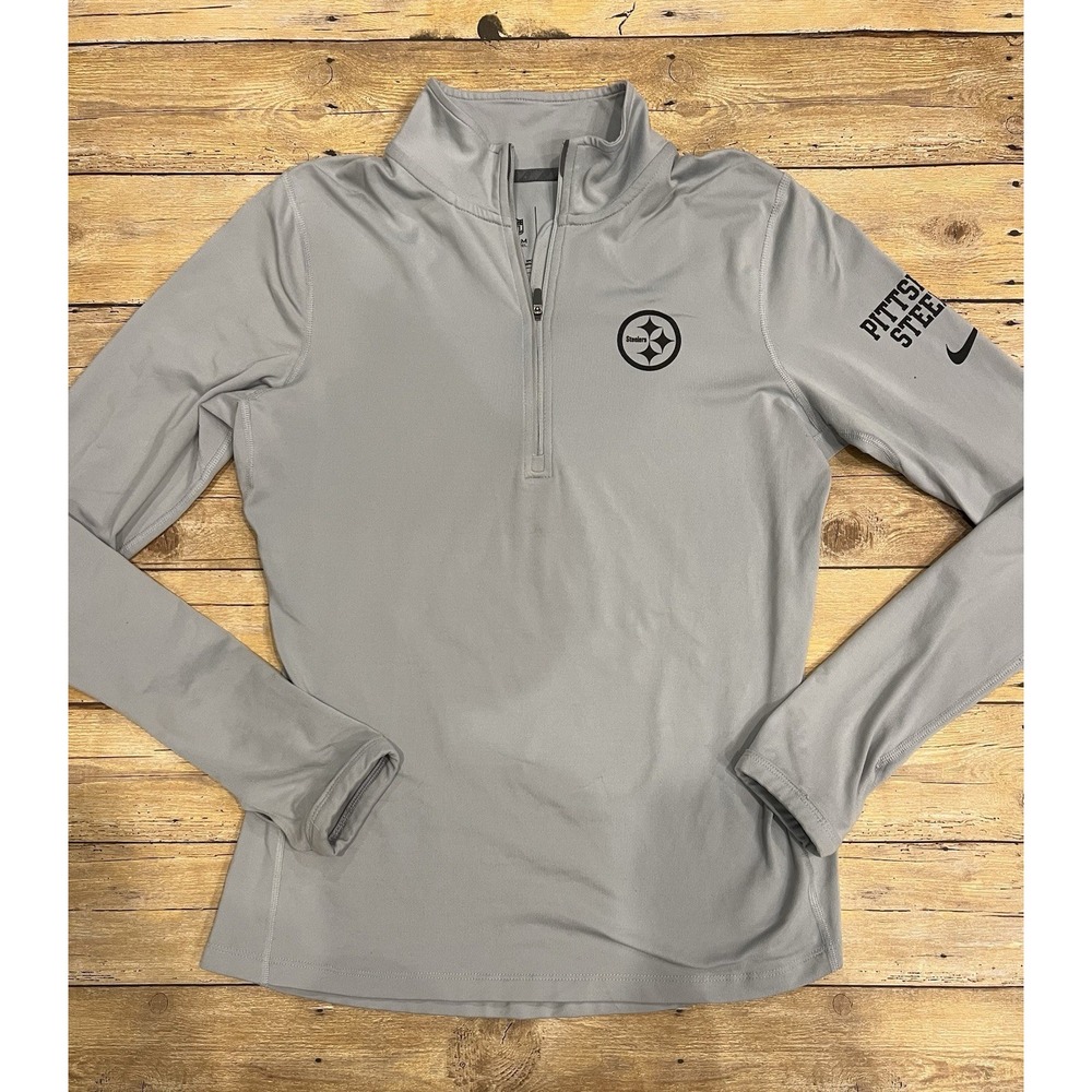 Pittsburgh Steelers Nike Women's Element 1/4 Zip Grey Top Medium EUC
